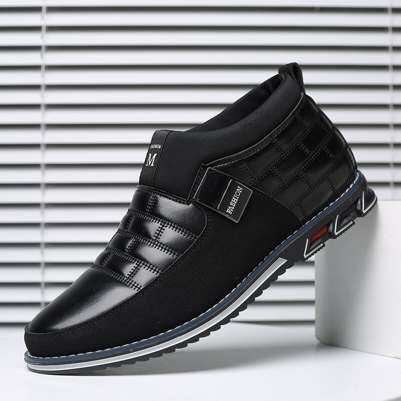 Zapatos informales de negocios sin cordones para hombre, zapatillas transpirables de alta calidad, color negro, marca de moda, gran oferta