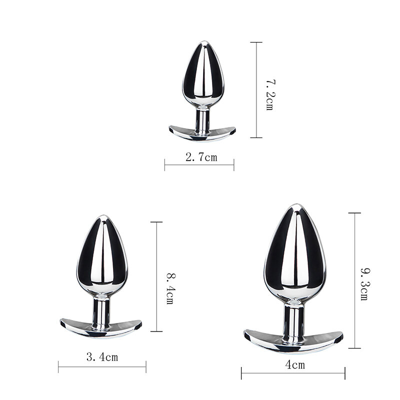 T Shape High Polish Anal Plug Vibrator Set Adults Games Stainless Steel Anal Bead For Women Butt Plug Stimulator Sex Products