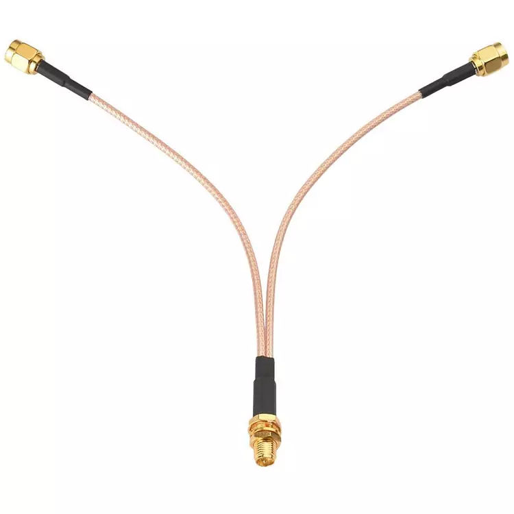 Alta qualidade baixa perda rg316 extensão fpv antena cabo sma fêmea para 2 sma macho rf coaxial friso cabo adaptador