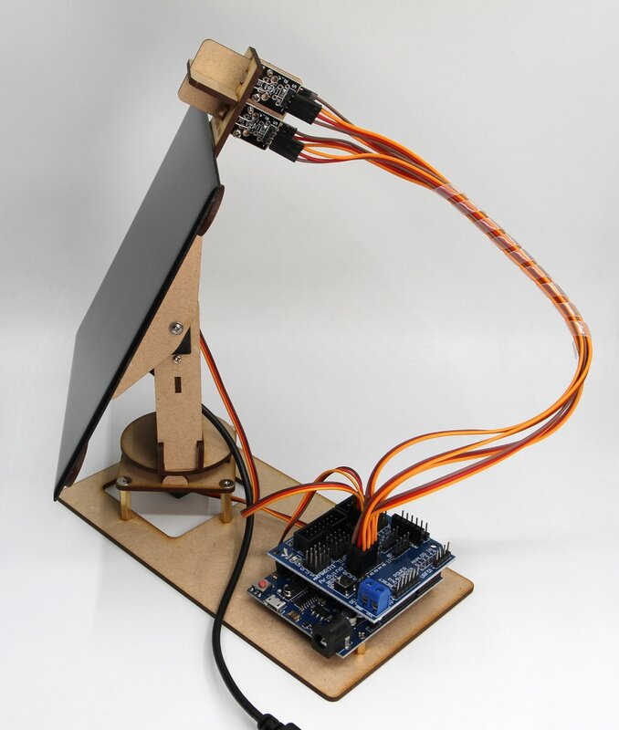 Dla Arduino Program Inteligentny lokalizator słoneczny może być używany do ładowania telefonu komórkowego Projekt generacji energii DIY STEM Części zabawek