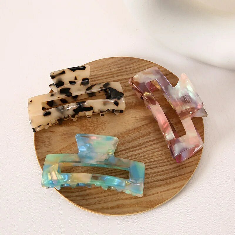 New Fashion Elegant All-match Large acrylic Leopard Hair Clip Hairpin  Barrettes for Women Girl Accessories Headwear
