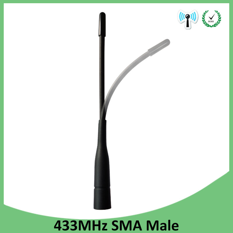 Antena de 433 MHz para walkie-talkie inalámbrico, conector macho SMA, 433 mhz, direccional, 433 m, IOT, resistente al agua