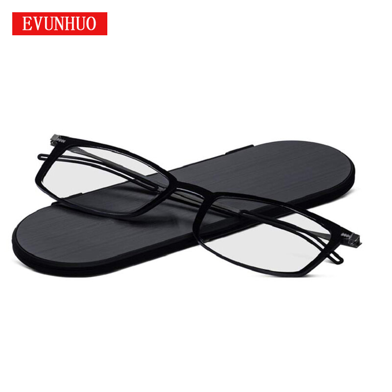 EVUNHUO Ultra Thin Reading Glasses Portable Glasses, TR90 Lightweight Computer Readers  Women Men
