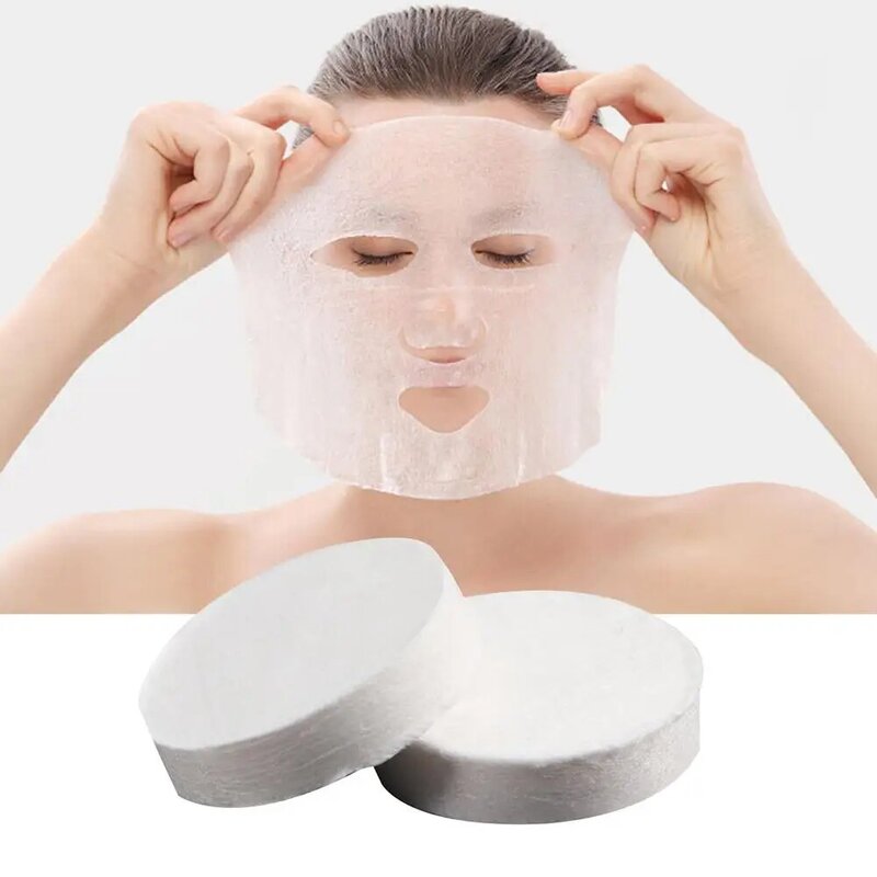 100 個使い捨て保湿水和diy圧縮フェイスマスク顔枚ソフト肌にやさしい圧縮フェイスマスクスキンケア