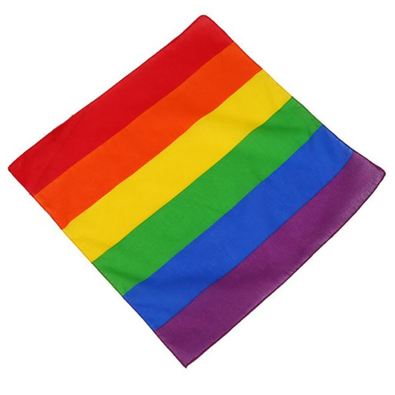 LGBT Bandana Turban Lesbian Transgender Bisexual Gay Square Scarf Sports Mini Headband Rainbow Flag