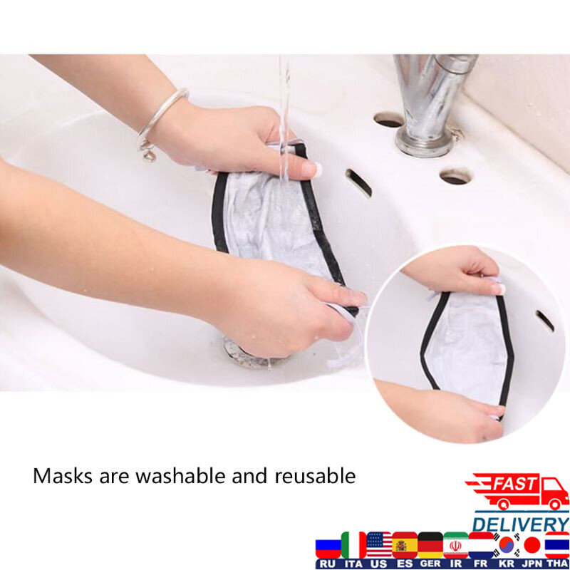 4 개/대 재사용 가능한 코튼 마스크 호흡 밸브 PM2.5 방진 페이스 마스크 Unisex 5 레이어 보호 필터 Resuable Masks