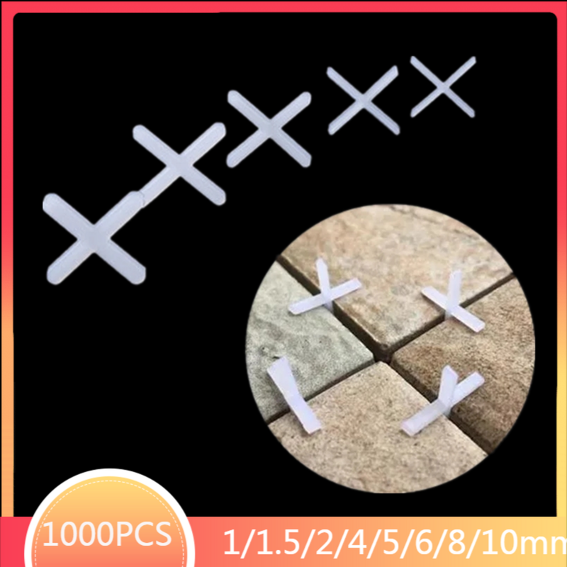 1000/500 pces 4/5/6/8/10mm cerâmica tiler espaçador cruz plástico telha encanador reusável nivelamento sistema de construção decoração ferramenta