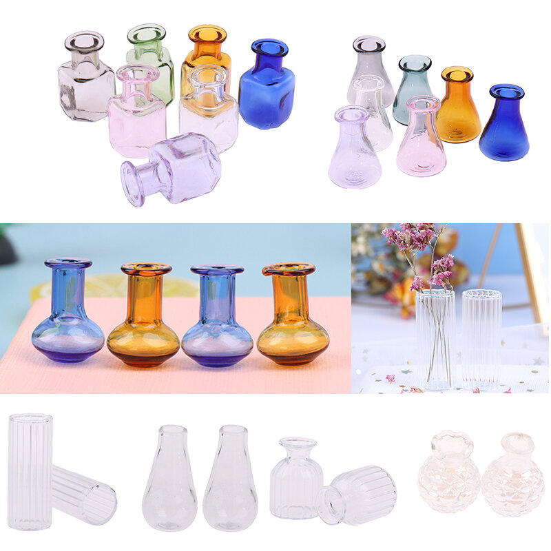 2pcs 1:12 Doll House Flowerpot glass Vase Basin DIY Furniture Toys Dollhouse Miniature Accessories
