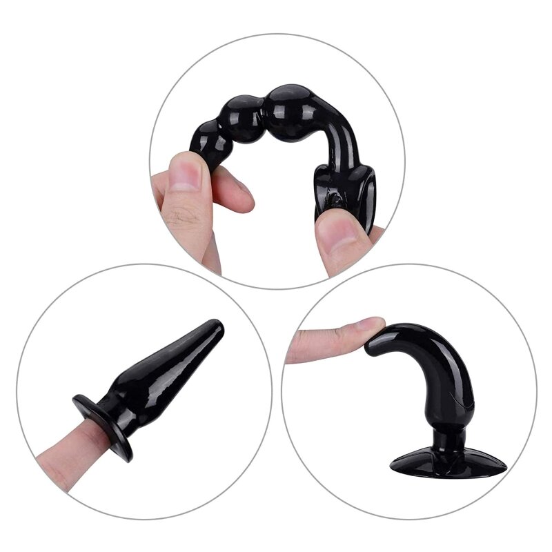 1set Vibrator Male Penile Lock Fine Ring Anal Plug Set Prostate Stimulation Anus Dilatation Butt Plug Masturbator Toy