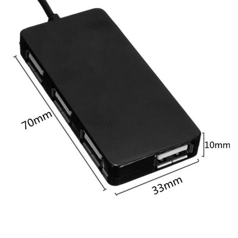 Portable USB 2.0 4 Ports 480Mbps Cable Hub Splitter for Card Reader