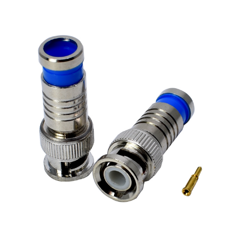 10 Buah BNC Q9 Male RF Coaxial Monitor Coaxial Video Squeeze Solderless untuk RG60 75-3 Adaptor Konektor Kabel