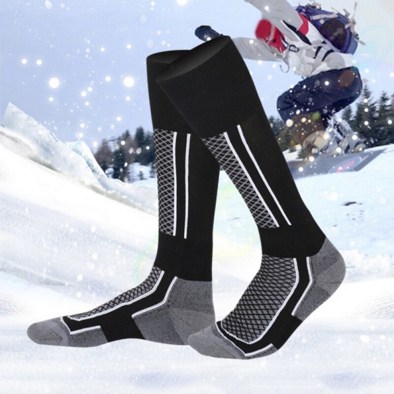 Calcetines térmicos de esquí para niños, medias cálidas de algodón grueso para snowboard, ciclismo, senderismo, calentador de piernas, invierno, novedad
