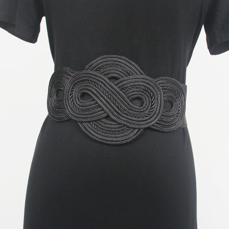 Women's Runway Fashion Vintage Elastic Cummerbunds Female Dress Corsets Waistband Belts Decoration Wide Belt R1939