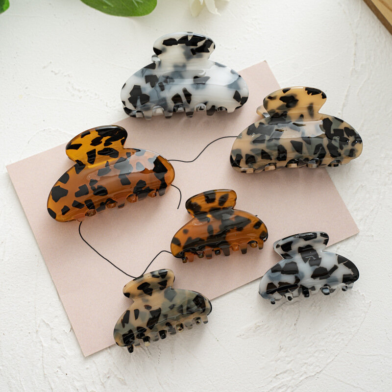 New Fashion Boutique  Acrylic Starry Sky Large Medium Color Shiny Crab Leopard Clip for Women Girls Hair Accessories Headwear