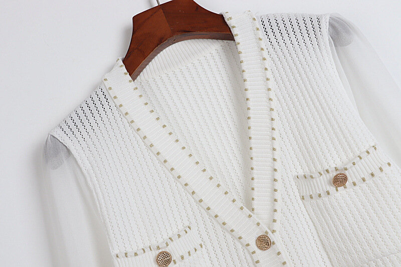 Женский свитер с длинным рукавом, черный, белый свитер с V-образным вырезом, весна 2021