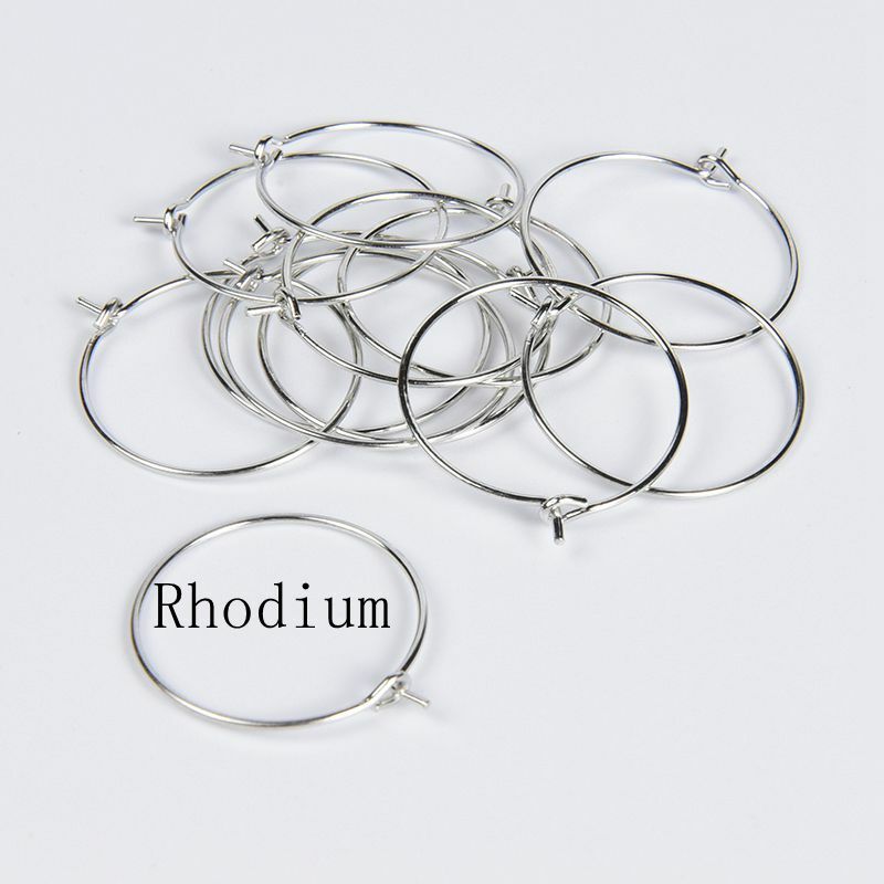 20-50Pcs/Lot  Stainless Steel Iron Hoops Earrings Circle Earwire Findings Wires Supplies DIY Jewelry Making Accessories