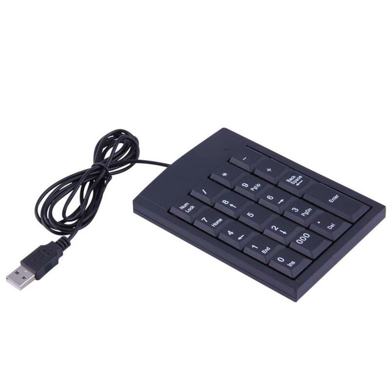 Mini clavier numérique filaire USB à 19 touches, adaptateur pour ordinateur portable, Windows 2000 XP Vista 7 ou édition Millennium
