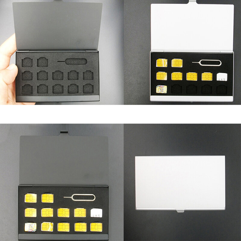 アルミポータブル sim マイクロピン sim カード収納ボックスのための 56 電話メモリ sim カード収納ボックスケースプロテクター