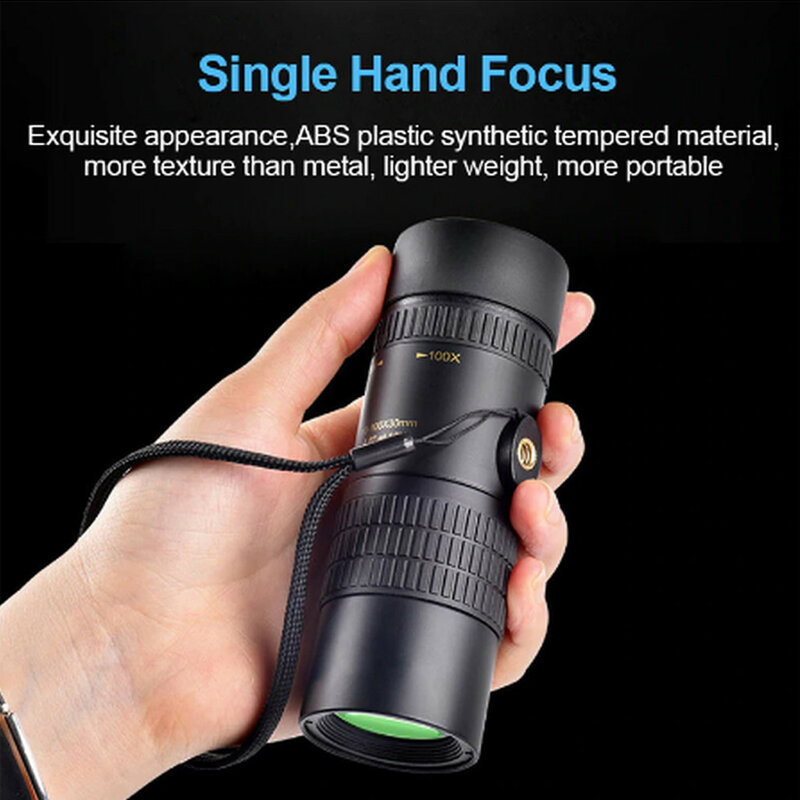 Super Telephoto Zoom Monocular Telescope Portable for Beach Travel Supports Smartphone To Take Pictures 4K 10-300X40mm 2020