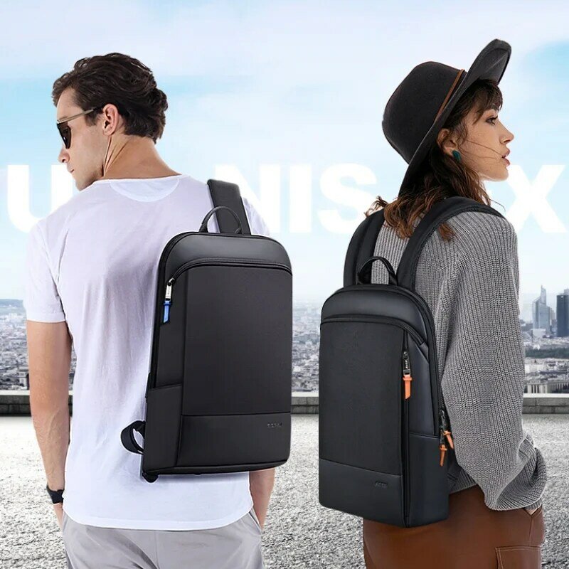 BOPAI Business Casual Plecak Slim Laptop 15.6 Cal Pack Praca biurowa Mężczyźni Kobiety Plecak antykradzieżowy Czarny Moda Prosty Ultralight Ultracienki plecak podróżny