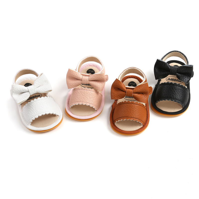 Zapatos de verano para bebé, Sandalias planas para niño y niña, suela de goma suave, antideslizantes, con lazo para cuna, zapatos para primeros pasos