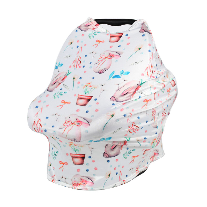 Capa de enfermagem do bebê poncho multi uso capa para assento de carro do bebê dossel carrinho de compras capa dos desenhos animados impressão