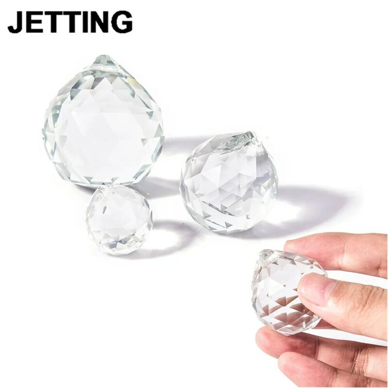 Bola de cristal transparente para decoración del hogar, Prisma facetado, piezas de candelabro de cristal, colgante, Bola de iluminación, atrapasol, 20mm, 30mm, 40mm