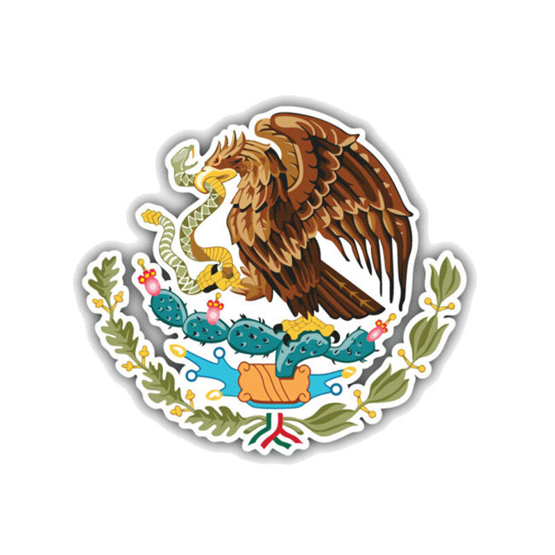 Rulemylife 13.9Cm * 12.6Cm Persoonlijkheid Mexico Wapenschild Pvc Motorfiets Auto Sticker 11-00397