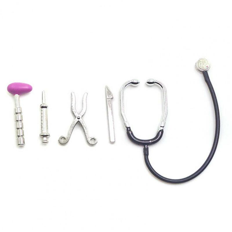 5Pcs 1/12 Dollhouse Mini Stethoscoop Care Tools Ziekenhuis Accessoires Speelgoed Set Fantasiespel Arts Rollenspel Speelgoed