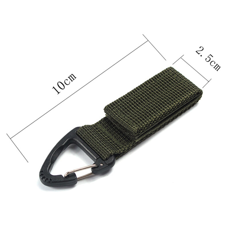 3pcs Nylon tattico Gear Clip Band moschettone portachiavi cintura tessitura con cinturino utilità militare gancio portachiavi gancio per esterno