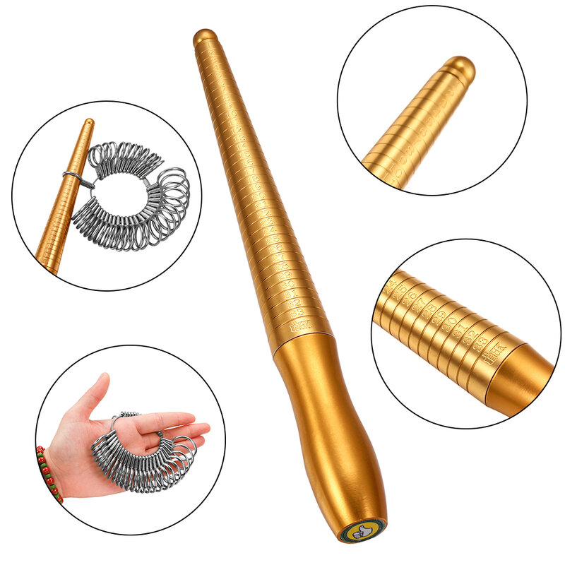 Barra ampliadora de anillo profesional, mango de mandril, martillo, calibrador de anillo, palo de medición de dedo para fabricación de joyas DIY, herramientas de medición