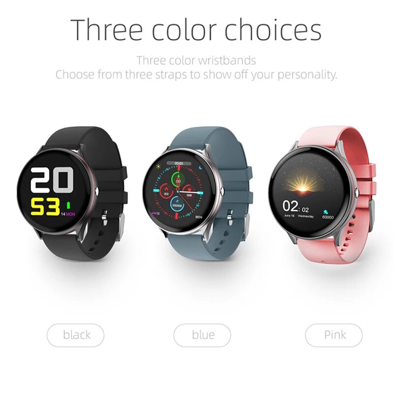 Luik Full Touch Screen Mannen Smart Horloges Sport Fitness Horloge Hartslag Bloeddruk Waterdichte Smartwatch Voor Android Ios + doos