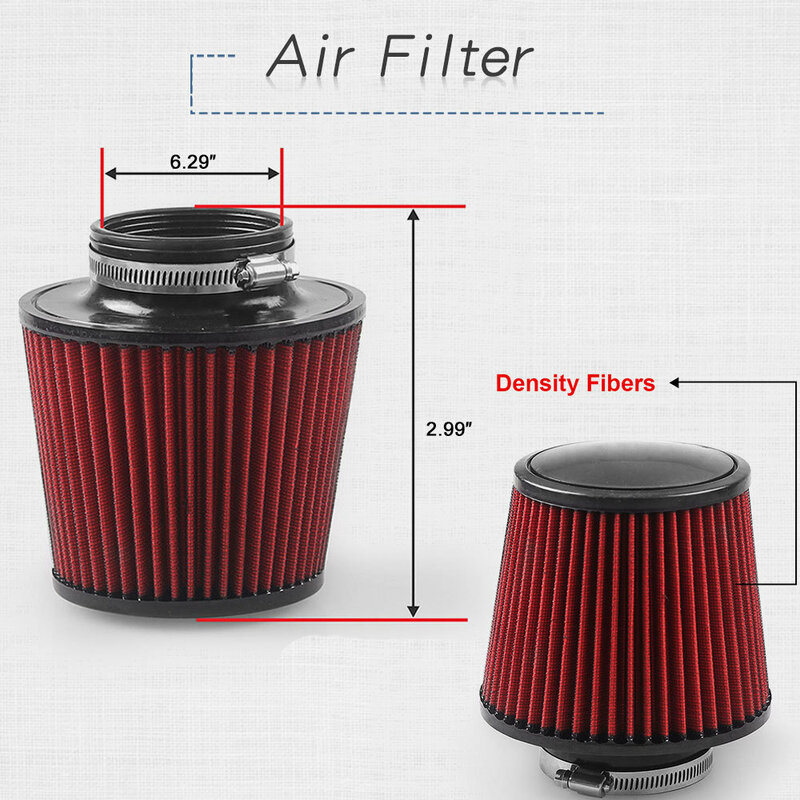 3inch\ 76mm Universal Automobile Car Racing Cold Air Intake System Turbo Induction Pipe Tube With Cone Air Filter Inlet