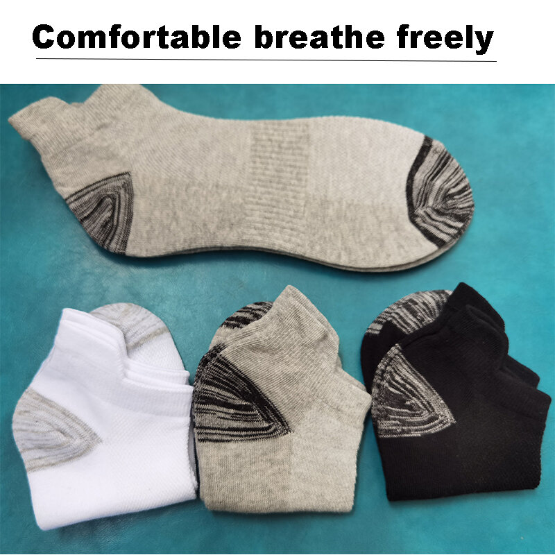 10Pairs Summer High Quality Men Socks Organic Cotton Breathable Protective Ankle Socks Short Male Sport Mesh Sock Plus Size44-48