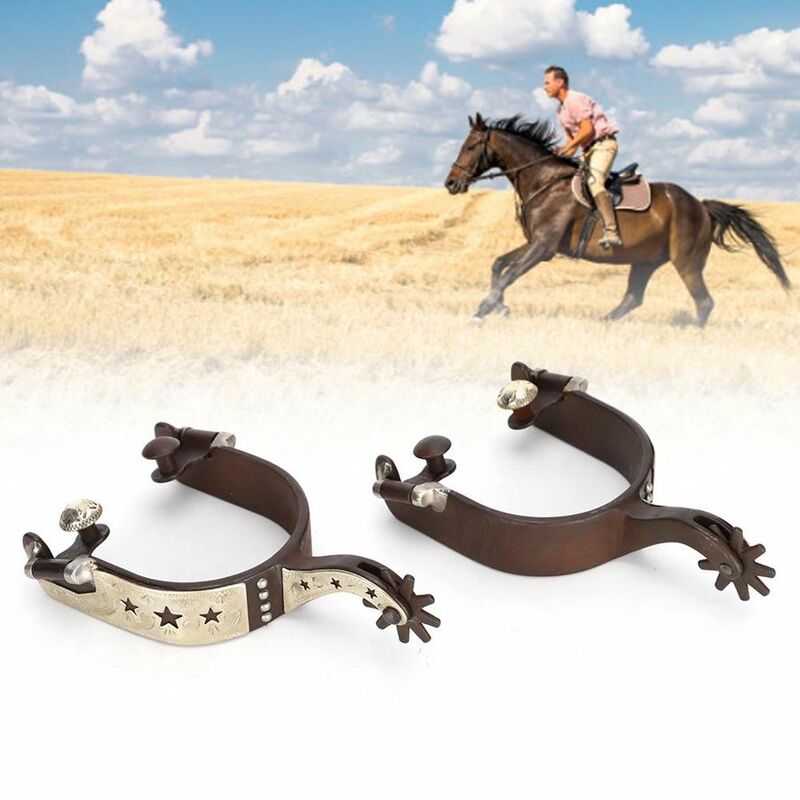 Farm Animal Carriers Low Carbon Steel Hand Sculpture Elegant Appearance Cowboy Horse Boot Spurs Decoration for Equestrian
