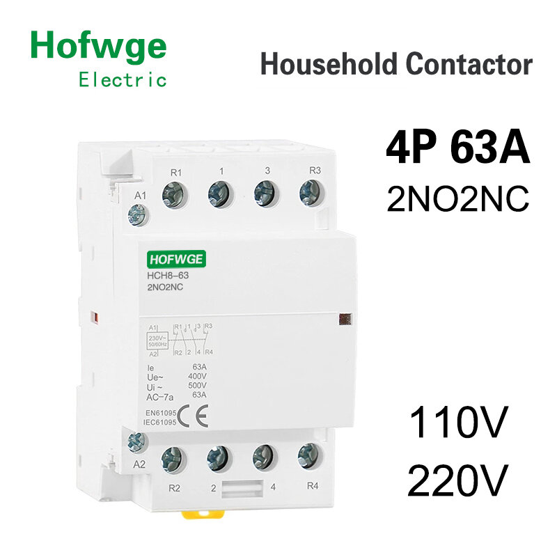 HCH8-25M 2P 16A 20A 220V Din Rail Household AC contactora cjx2 32 2no 2nc With Manual Control Switch