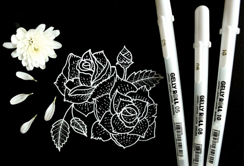 3pcs Japan Sakura Gelly Roll White Pens Highlighters Art Marker Fine Medium Bold 05 08 10 Pen For Manga Drawing Art Supplies