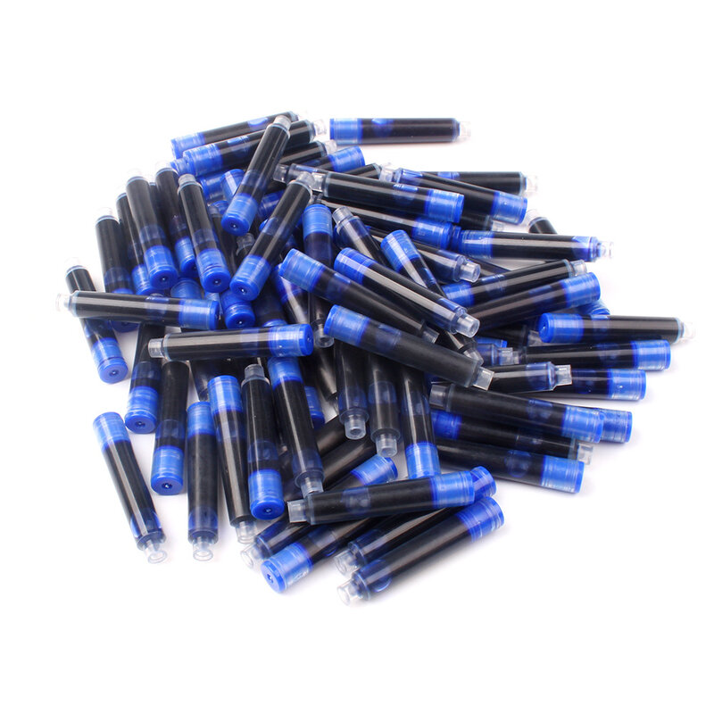 20Pcs 2.6 / 3.4 Zwart Universele Vulpen Inktpatronen Pen Refill/Uitwisbare Blauwe Inkt