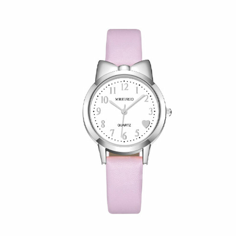 Produk Baru untuk Lucu Keemasan Busur Cinta Hati Digital Dial Jam Fashion Kulit Gadis Kuarsa Menonton Siswa Waktu Wrist Watch 2020