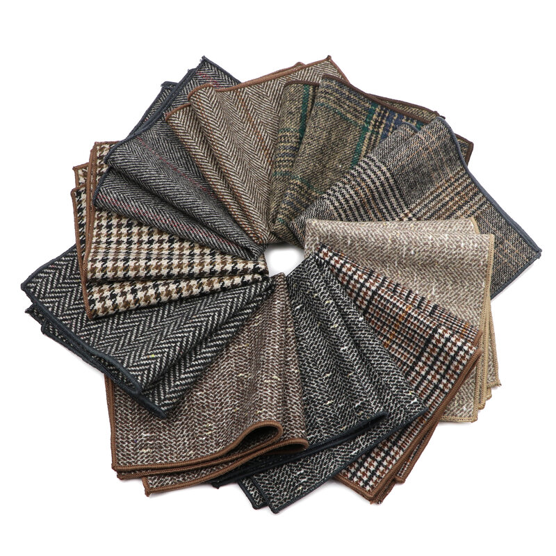 Pañuelo cuadrado de lana a rayas para hombre, traje de Cachemira a rayas, ideal para regalo de negocios o boda, novedad