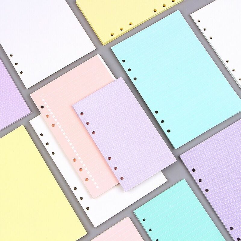 MINKYS-recambio de papel para cuaderno, 40 hojas, color rosa, Morado, A5, A6, carpeta en espiral, índice interior, página diaria, mensual, Agenda semanal