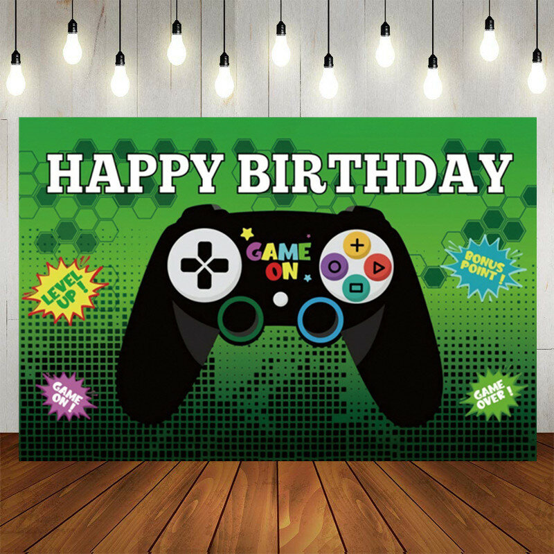 Hot Video Electronic Game Photography Backgrounds Vinyl Cloth Photo Shootings Backdrops for Baby Birthday Party Photo Studio