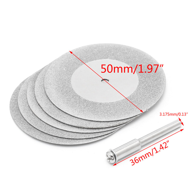 Discos de corte de diamante, vástago de broca para hoja de herramienta rotativa, 50mm, nuevo, 2021, 5 uds.