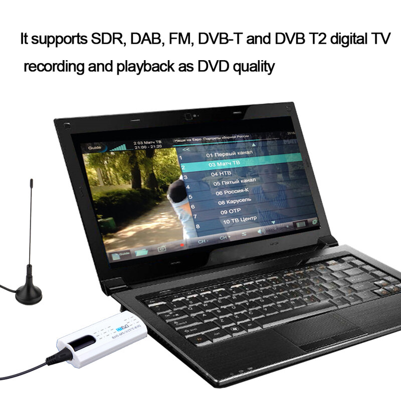 Digital por satélite DVB t2 USB TV Stick sintonizador con antena remoto HD receptor TV USB DVB-T2/DVB-T/DVB-C/FM/DAB USB TV Stick para PC