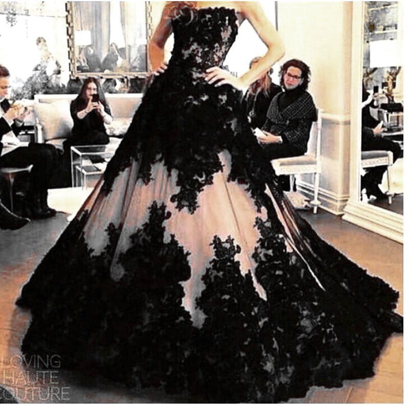 Gaun pengantin renda hitam tanpa tali gaun pengantin applique A Line Sweep Train tanpa lengan vintage gaun pernikahan ukuran besar Vestidos 2022