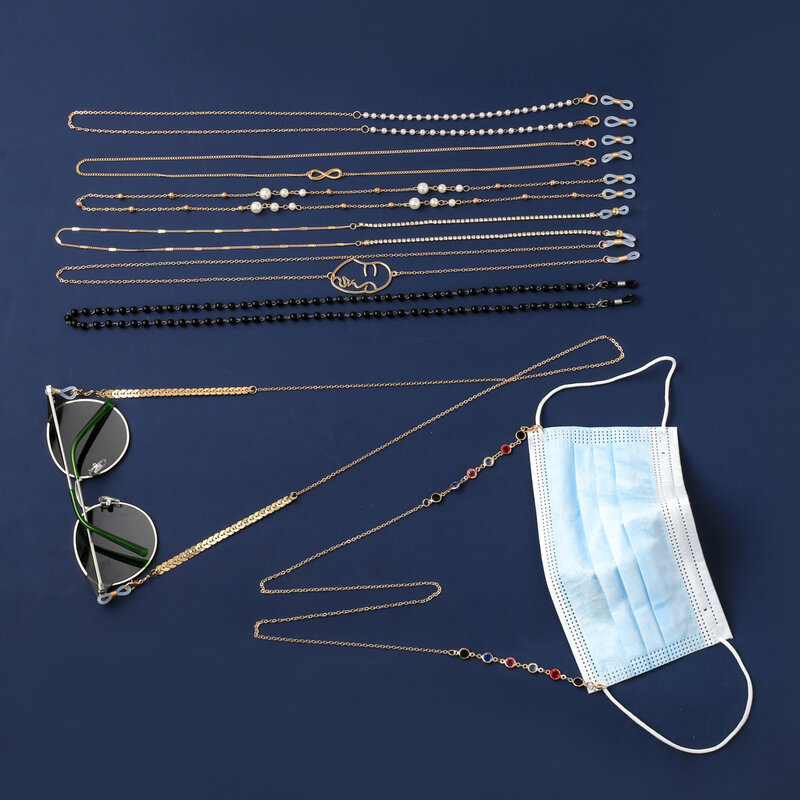 Sonnenbrille Masking Ketten Für Frauen Acryl Perle Kristall Brillen Ketten Lanyard Glas 2021 Neue Mode Schmuck Großhandel