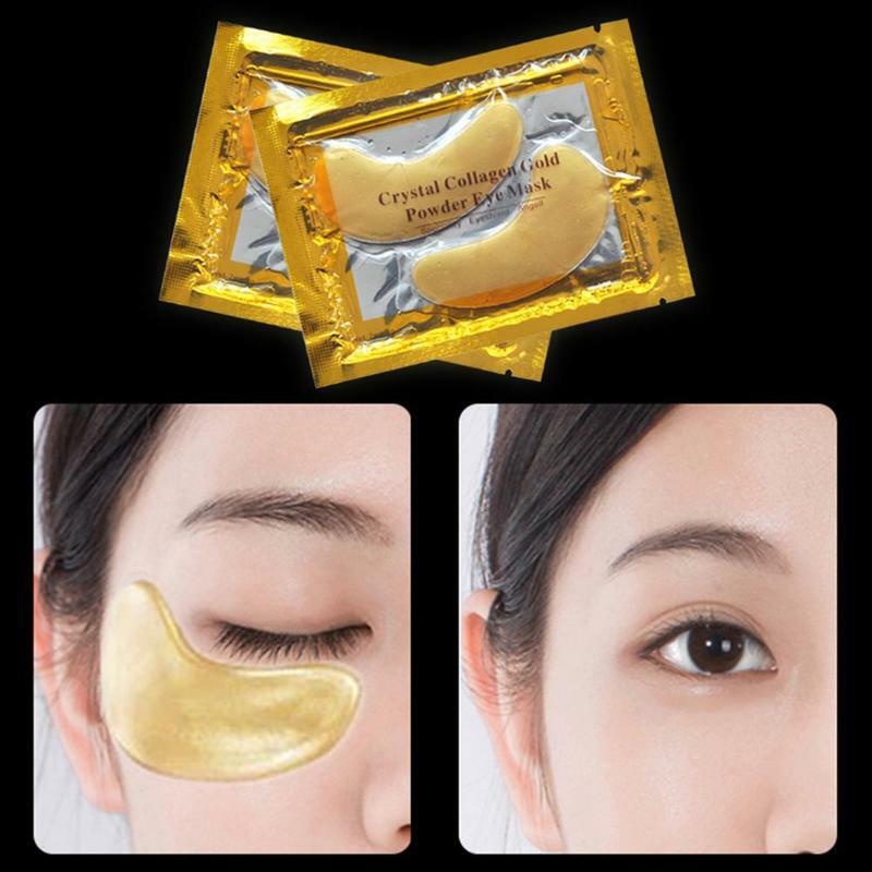 Máscara de cristal de colágeno, máscara em pó de ouro anti-envelhecimento para olheiras, acne, adesivos de beleza para cuidados com a pele, cosméticos coreanos com 10 peças