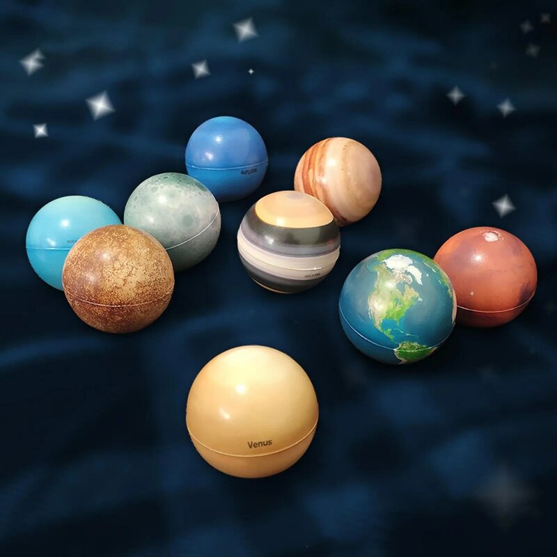 9Pcs Solar System Planet Elastic Bouncing Balls Rubber Outdoor Bath Toys Child Sports Games Stress Ball Toys For Children DH