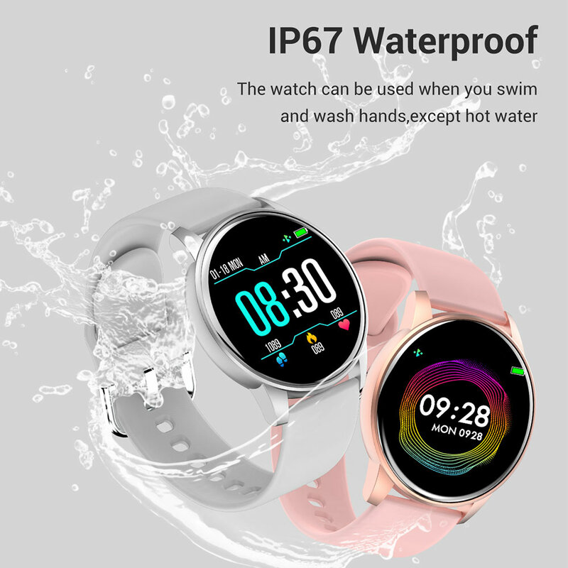 Zl01 relógio inteligente ios android wear para mulher monitor de pressão arterial previsão do tempo smartwatch para xiaomi samsung telefone pk s08