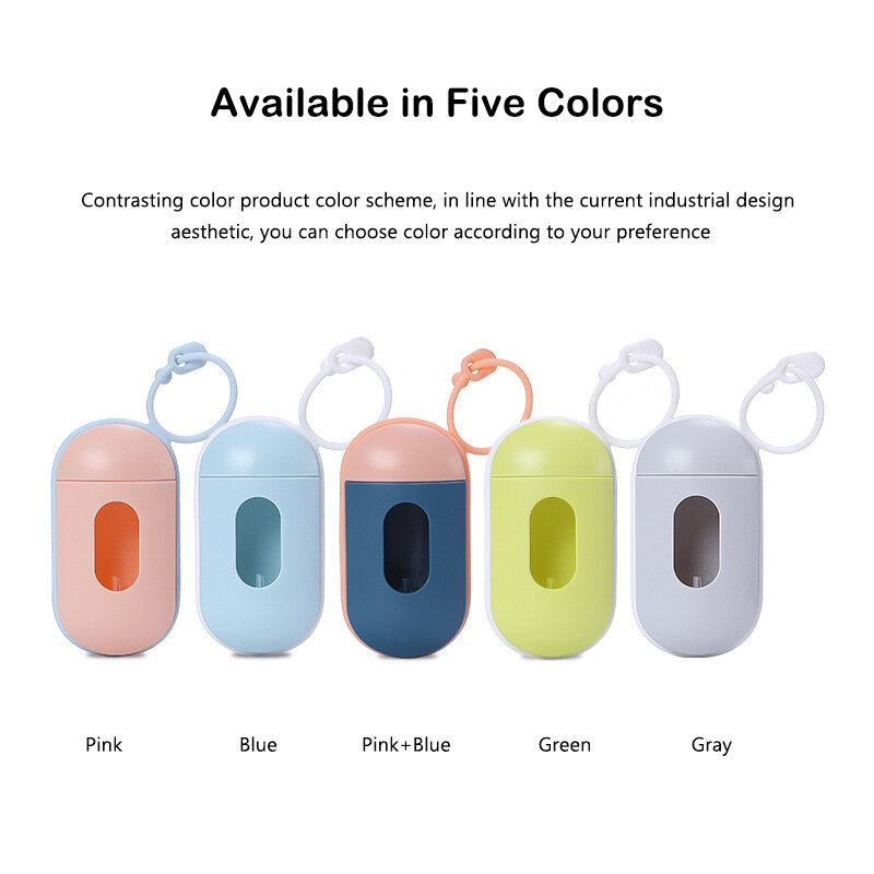 2020 New Dog Poop Bag Holder Dispenser portatile per sacchetti di rifiuti per cani Mini Dispenser per sacchetti di cacca per sacchetti di rifiuti per cani